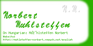 norbert muhlsteffen business card